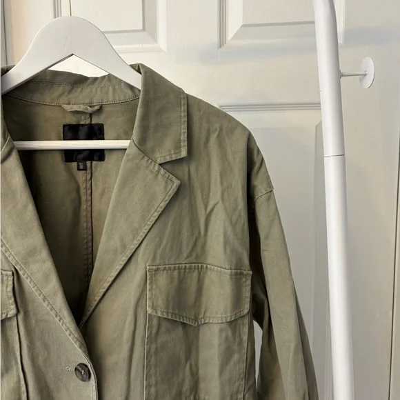 Dynamite Green Utility Jacket with Front Flap Pockets Size Large Cotton - Picture 3 of 9